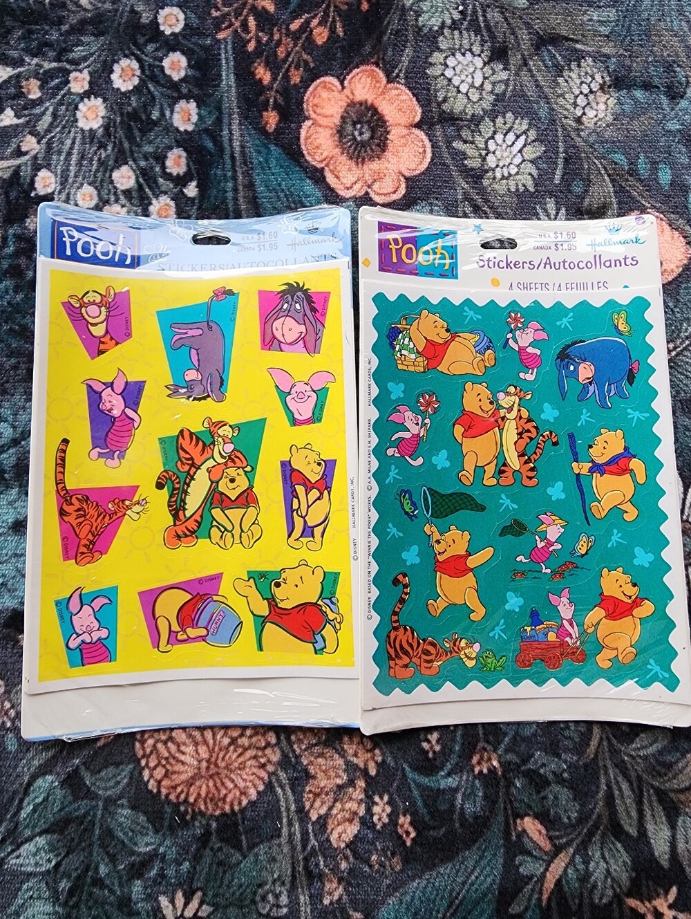 Lot Of 2 Winnie The Pooh Stickers 8 Sheets Vintage Stationery Art Crafts